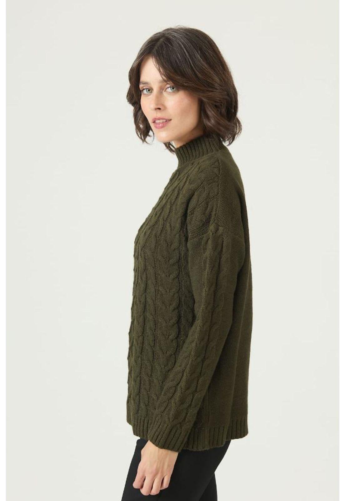 Sweater kaki trenzas PRIVILEGE 2686-3