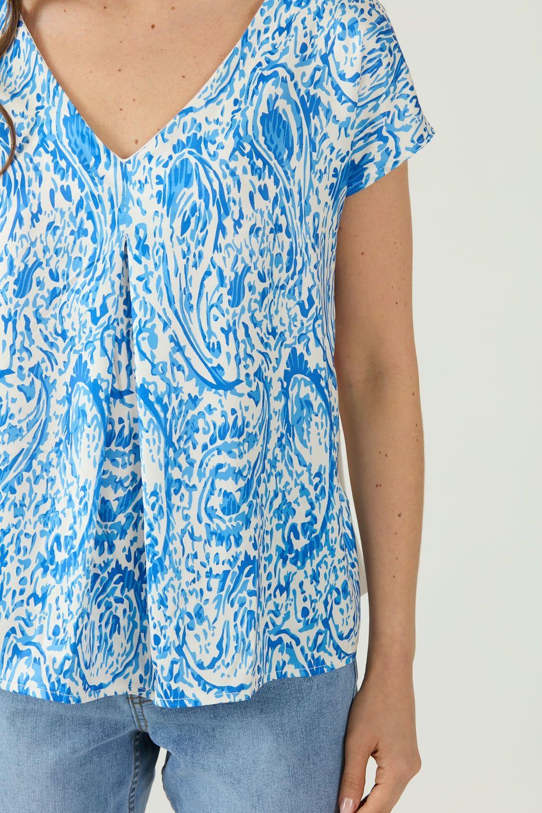 Polera azul estampada 1366-4