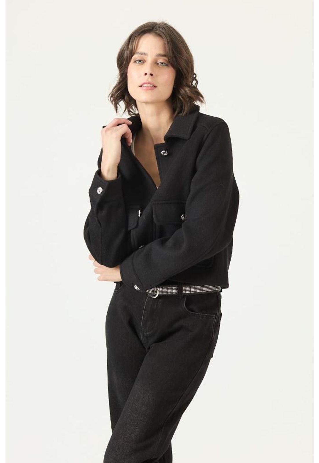 Chaqueta con wool blend negra PRIVILEGE 2706-0