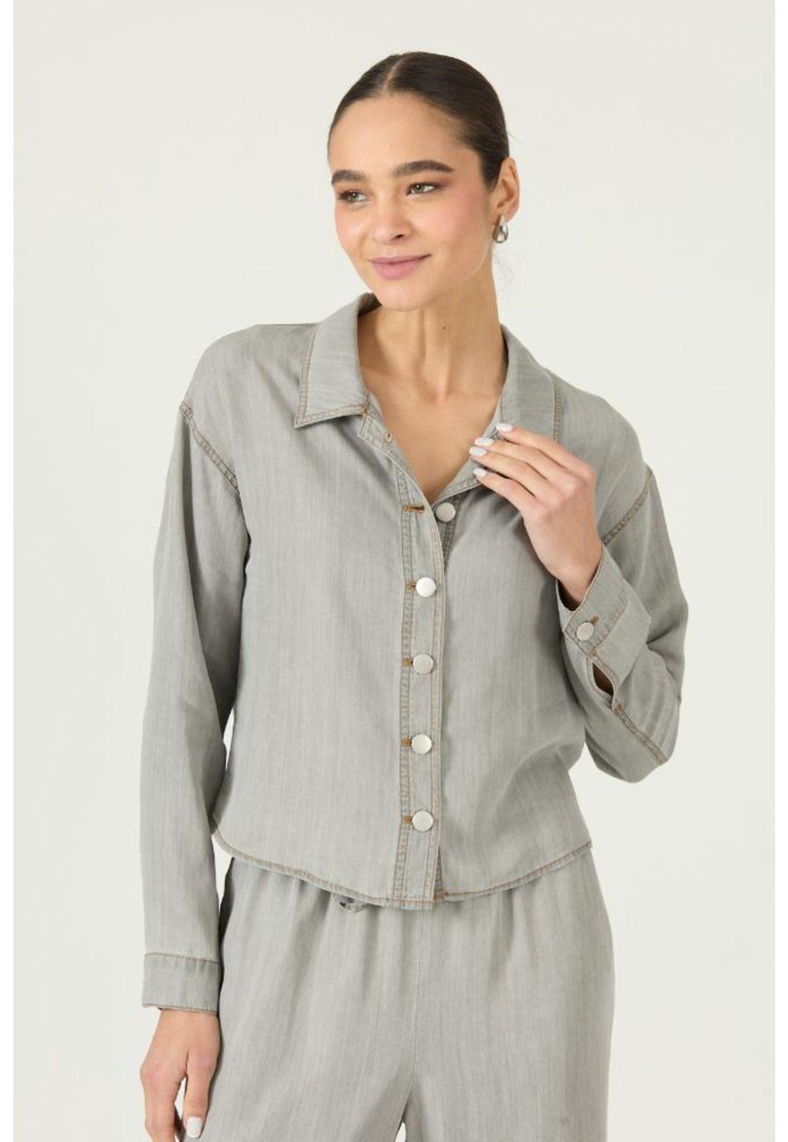 Chaqueta de lyocell gris claro PRIVILEGE 2849-2