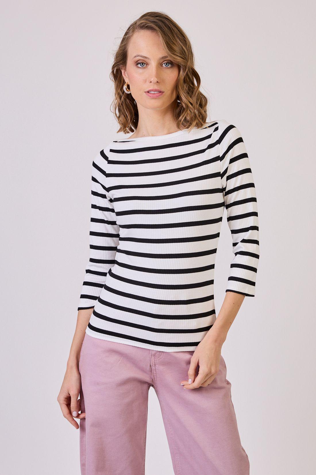 Polera Listado Negra Cod 2726076-0