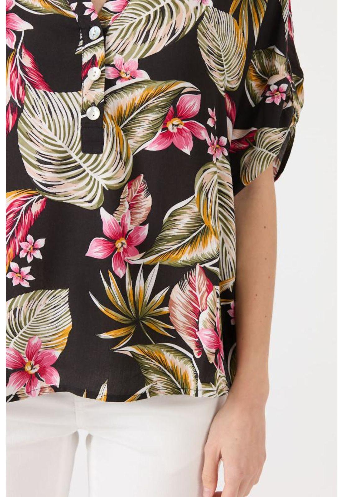 Blusa negra estampada PRIVILEGE 1601-2