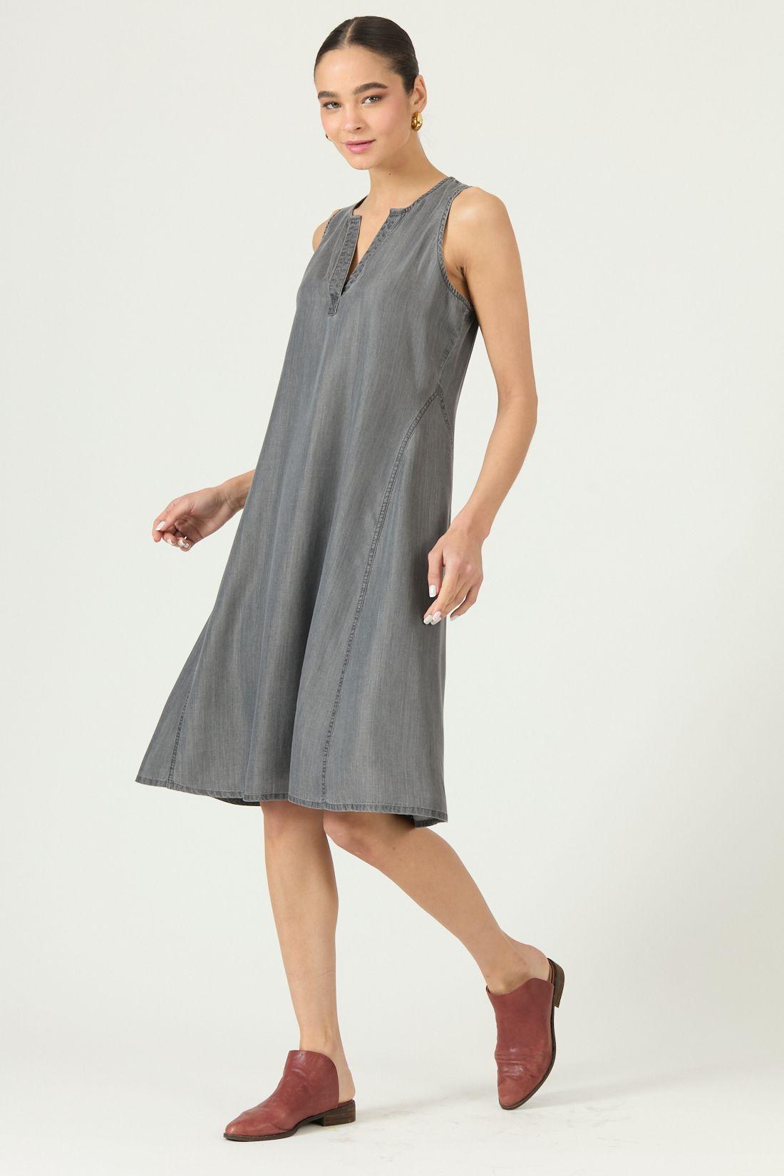 Vestido De Lyocell Gris Cod 4005185-0
