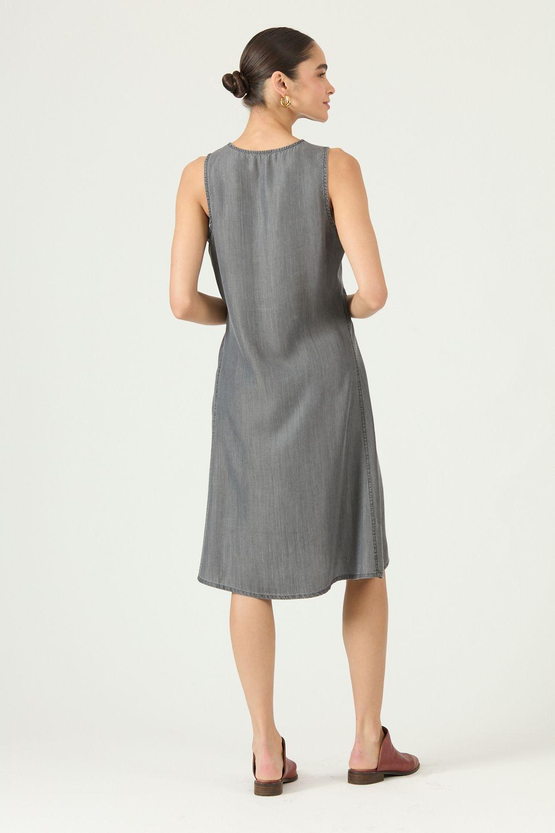 Vestido De Lyocell Gris Cod 4005185-2