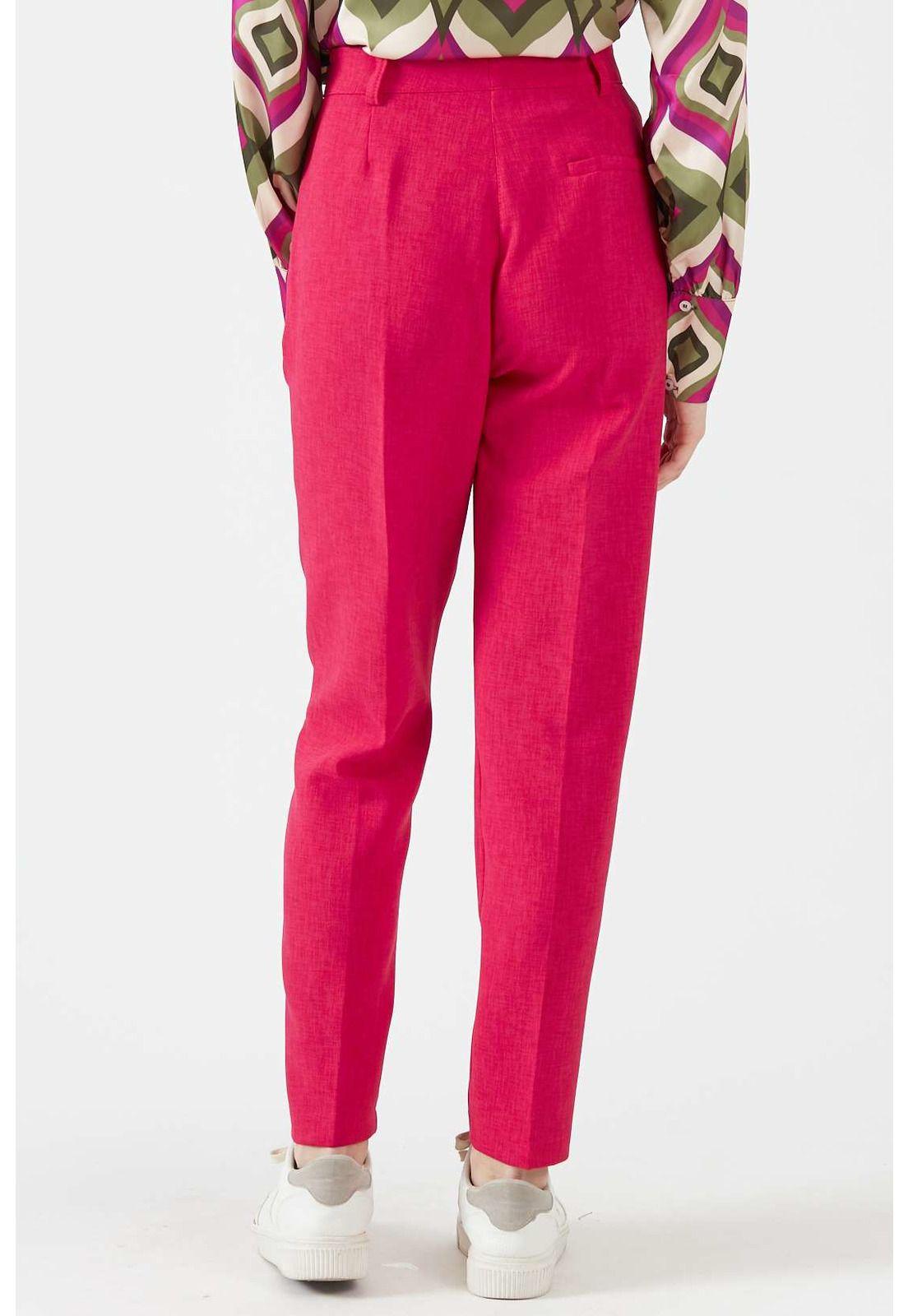 Pantalon straight fucsia-2