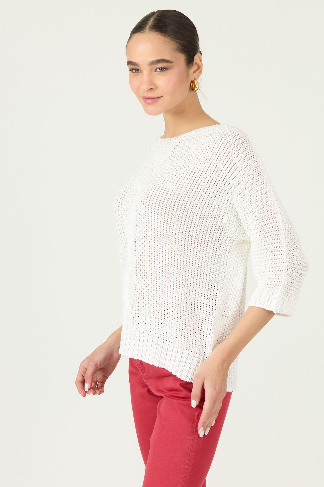 Sweater Blanco Trenzas Cod 5406325-3