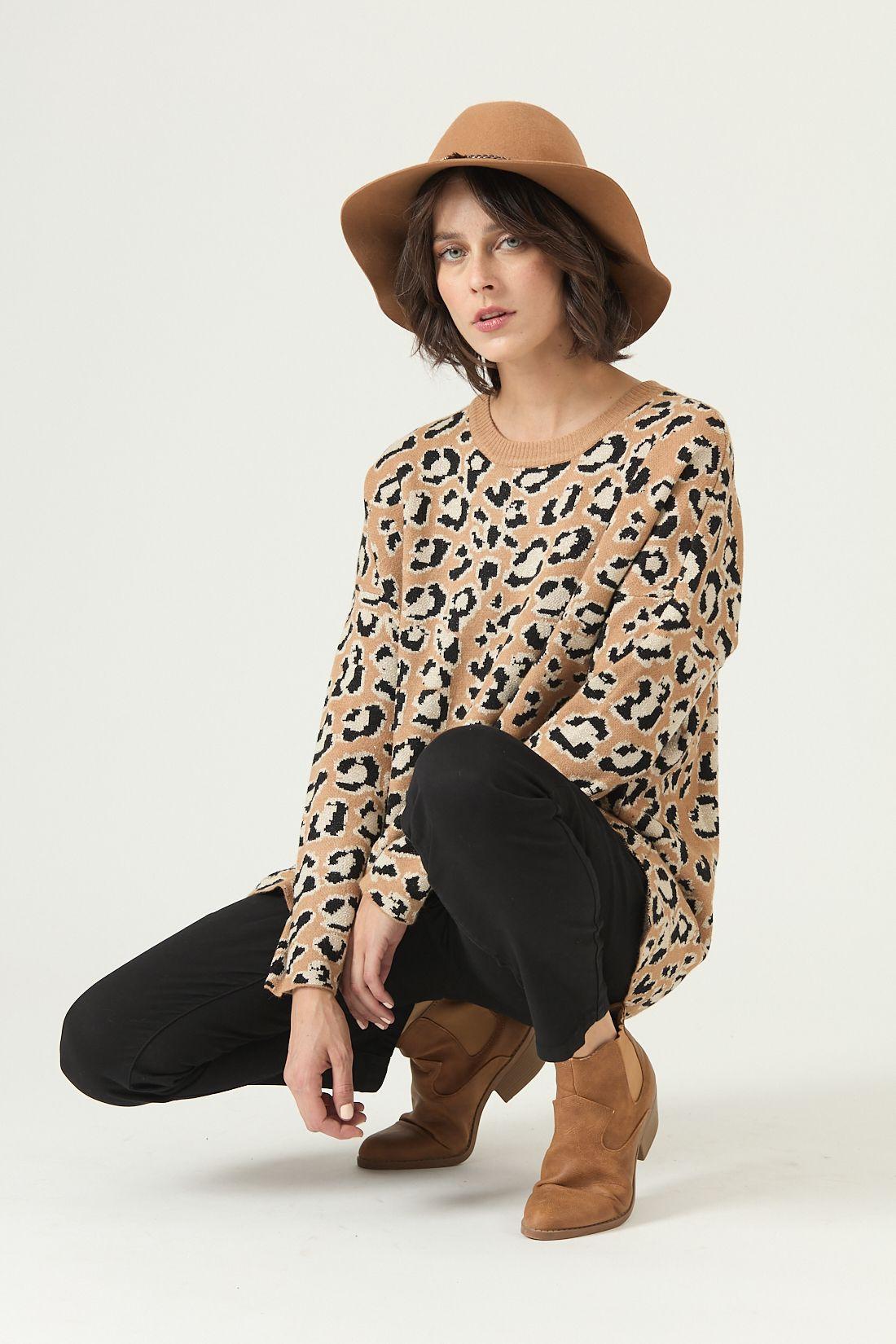 Sweater camel animal print 2659-1