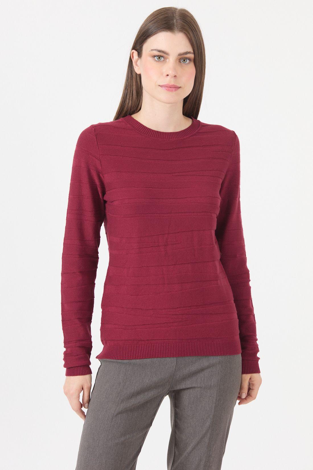 Sweater Con Textura Burdeo Cod 5414836-2