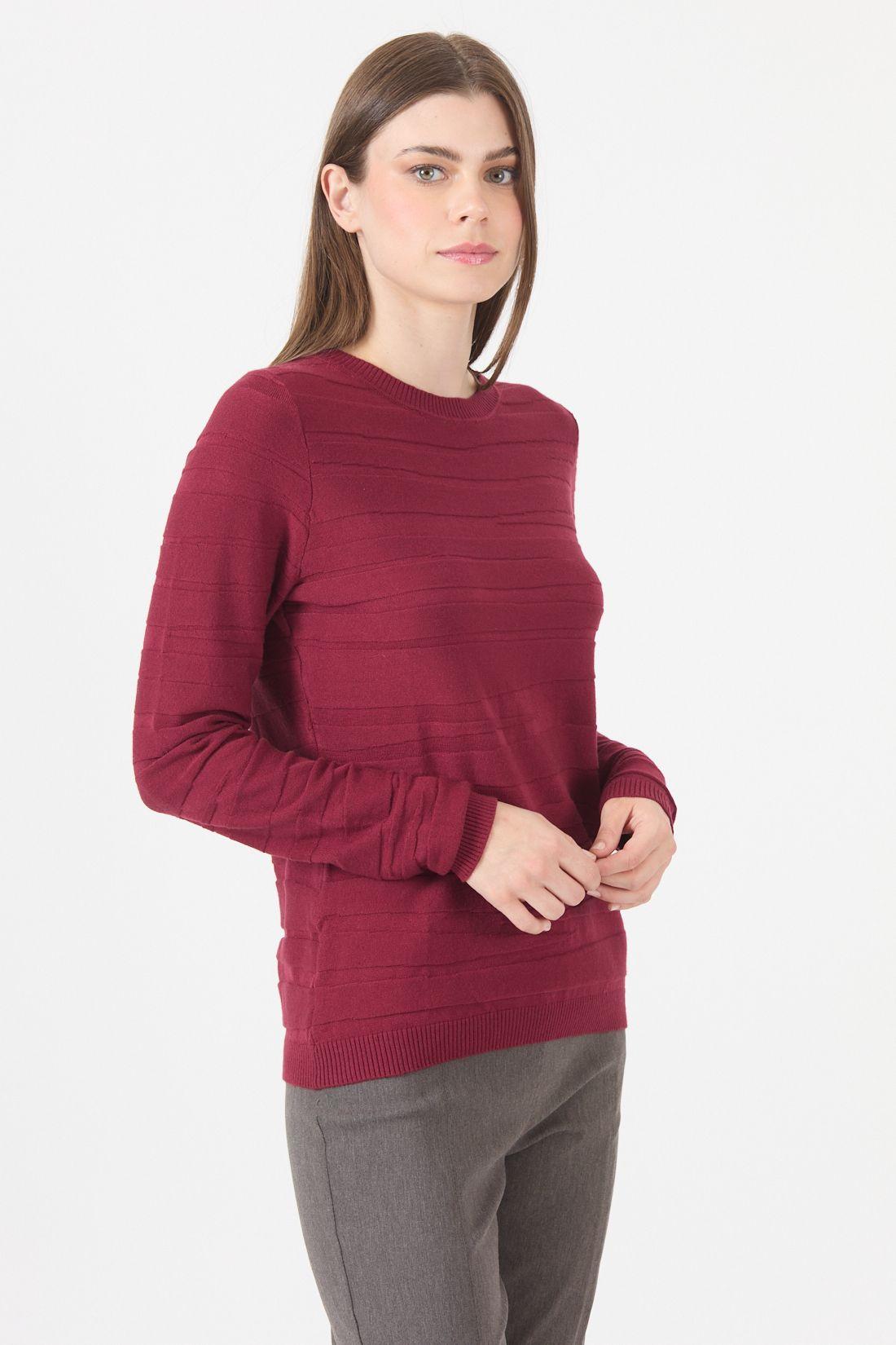Sweater Con Textura Burdeo Cod 5414836-3