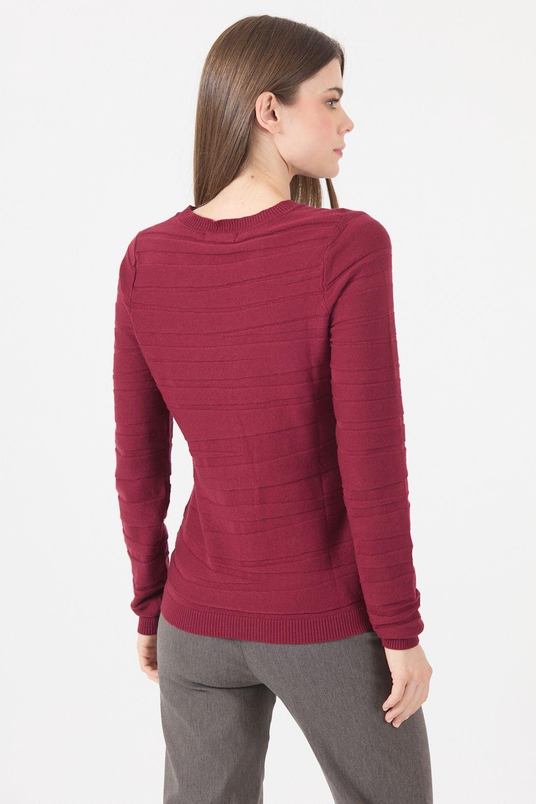 Sweater Con Textura Burdeo Cod 5414836-4
