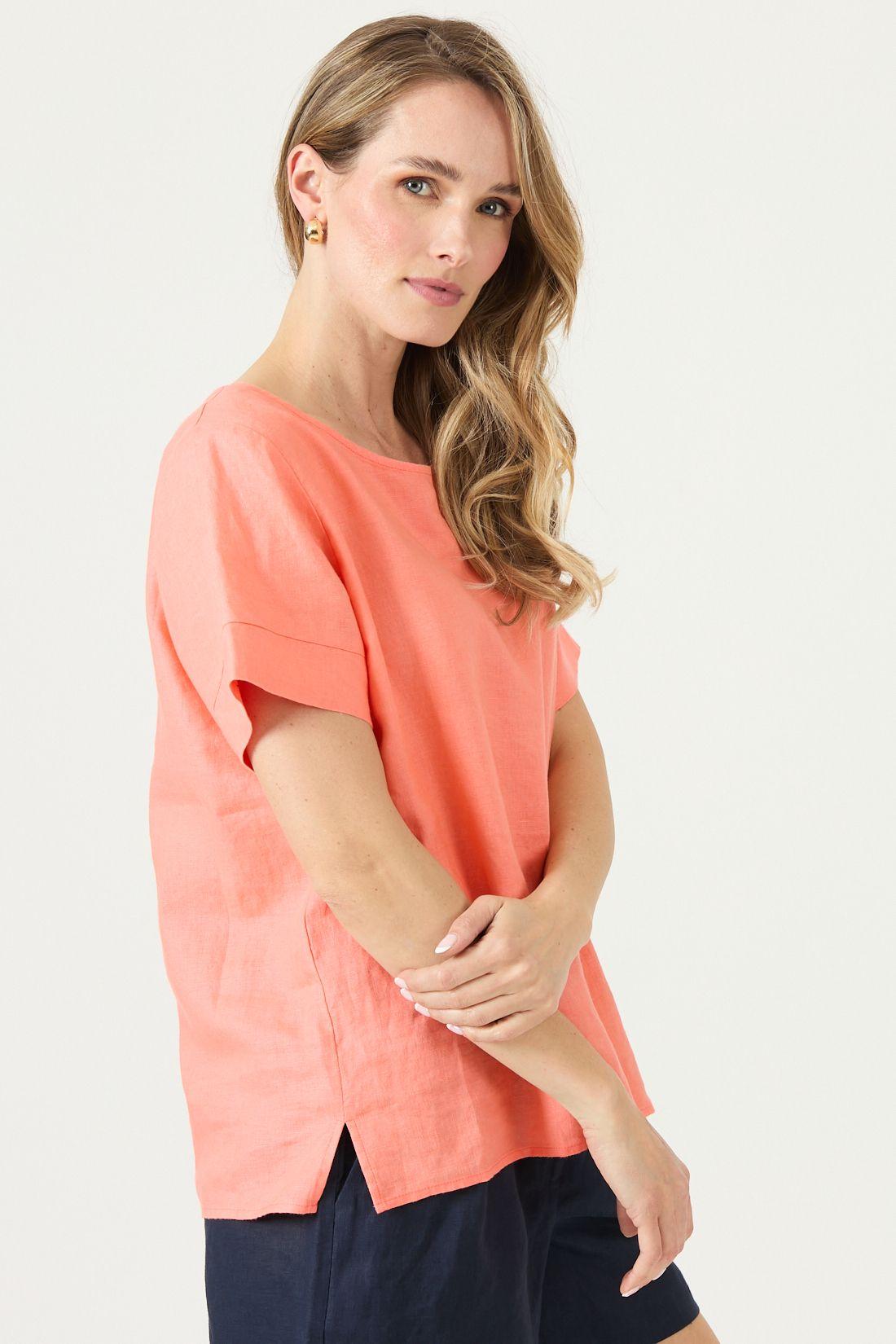 Blusa De Lino Salmón Cod 4517025-3