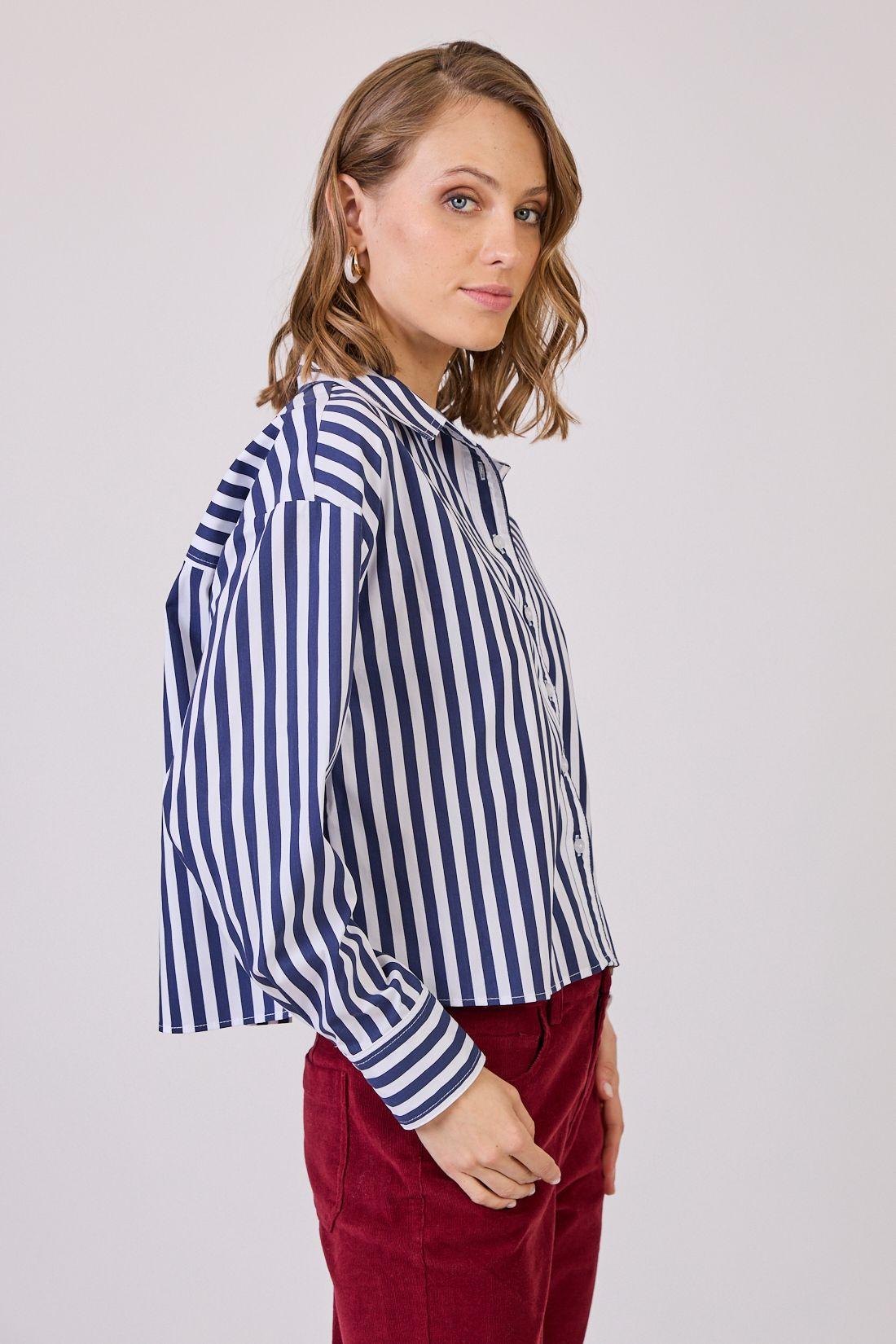 Blusa Con Rayas Azul Cod 4520536-2