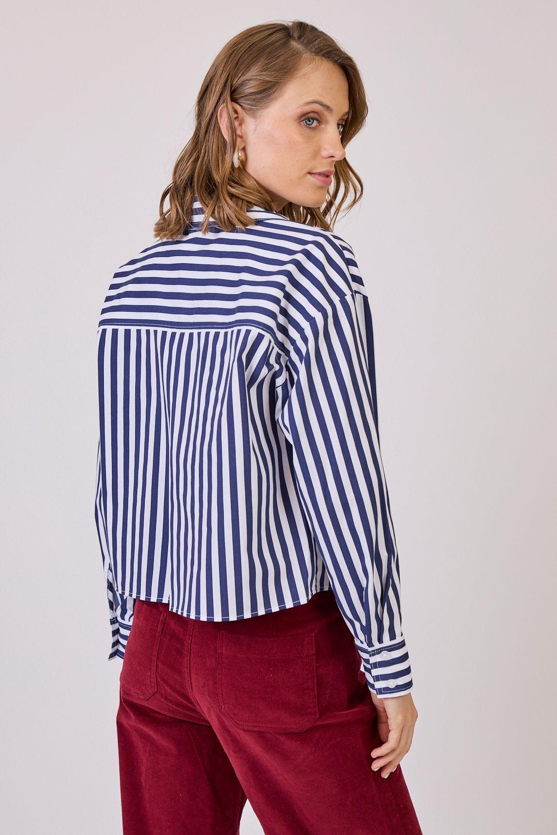 Blusa Con Rayas Azul Cod 4520536-3
