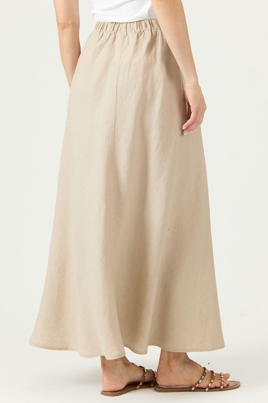 Falda De Lino Beige Cod 5008595-2