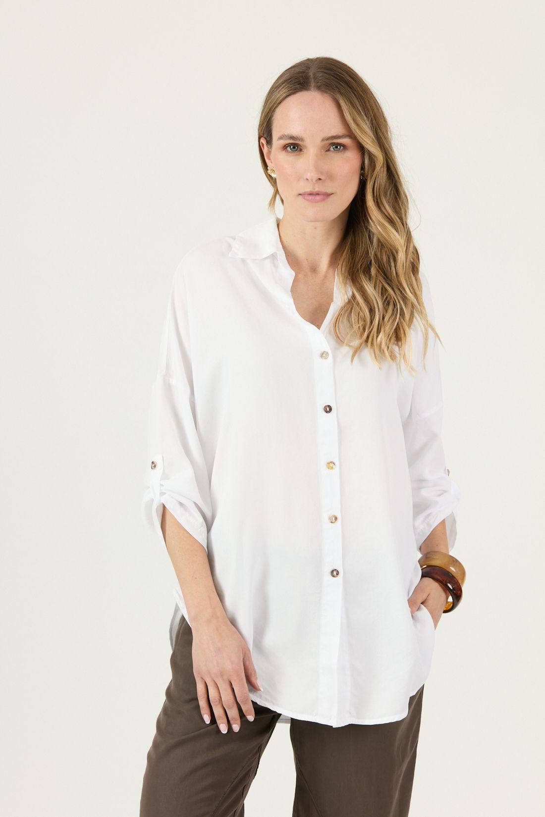 Blusa De Lyocell Blanca Cod 4517735-2