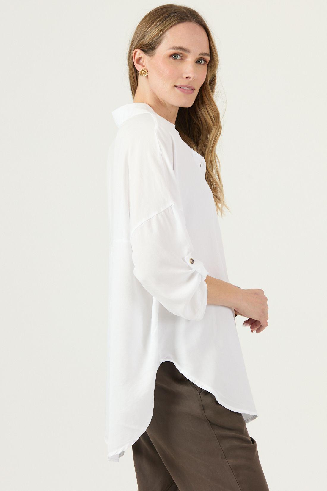 Blusa De Lyocell Blanca Cod 4517735-3