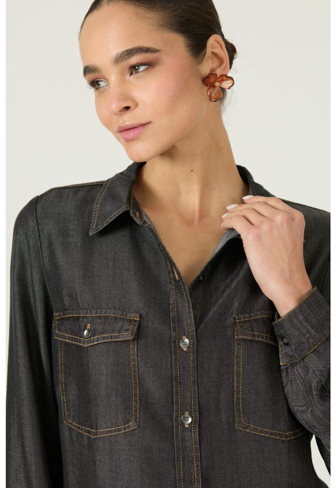 Blusa de lyocell negra PRIVILEGE 2908-2