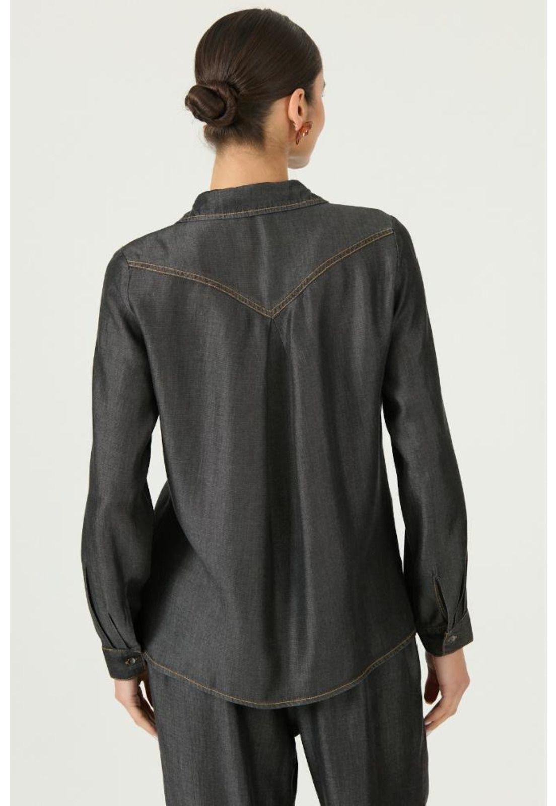 Blusa de lyocell negra PRIVILEGE 2908-4