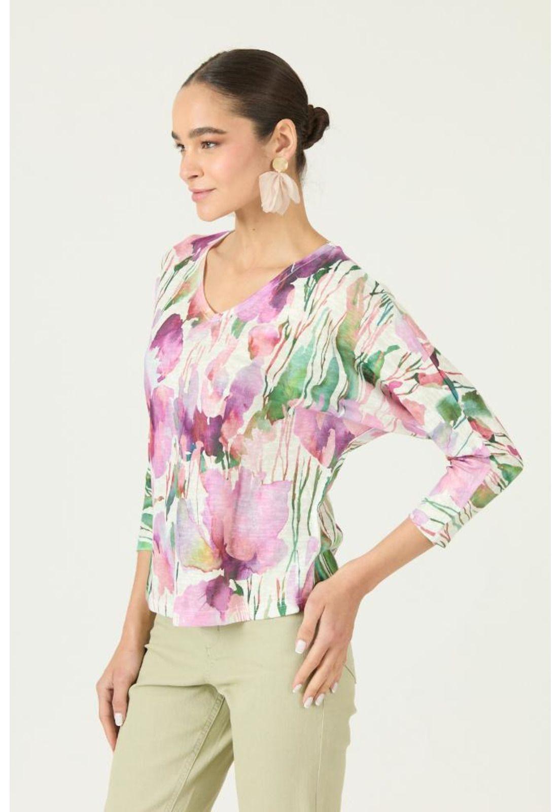 Polera rosa flores PRIVILEGE 2866-3