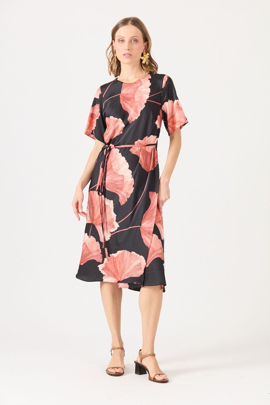 Vestido Estamplado Negro Cod 0702326-0