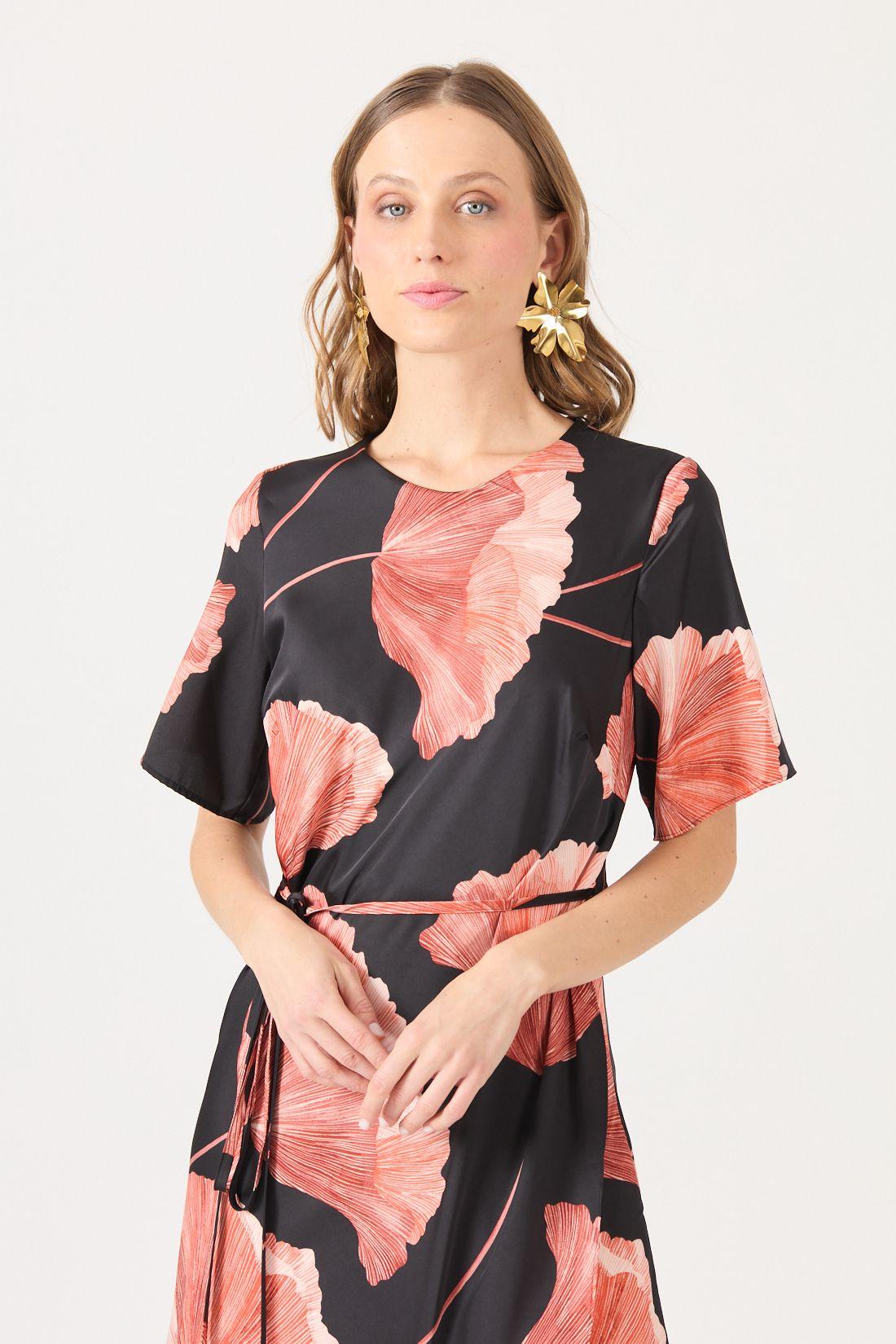 Vestido Estamplado Negro Cod 0702326-1