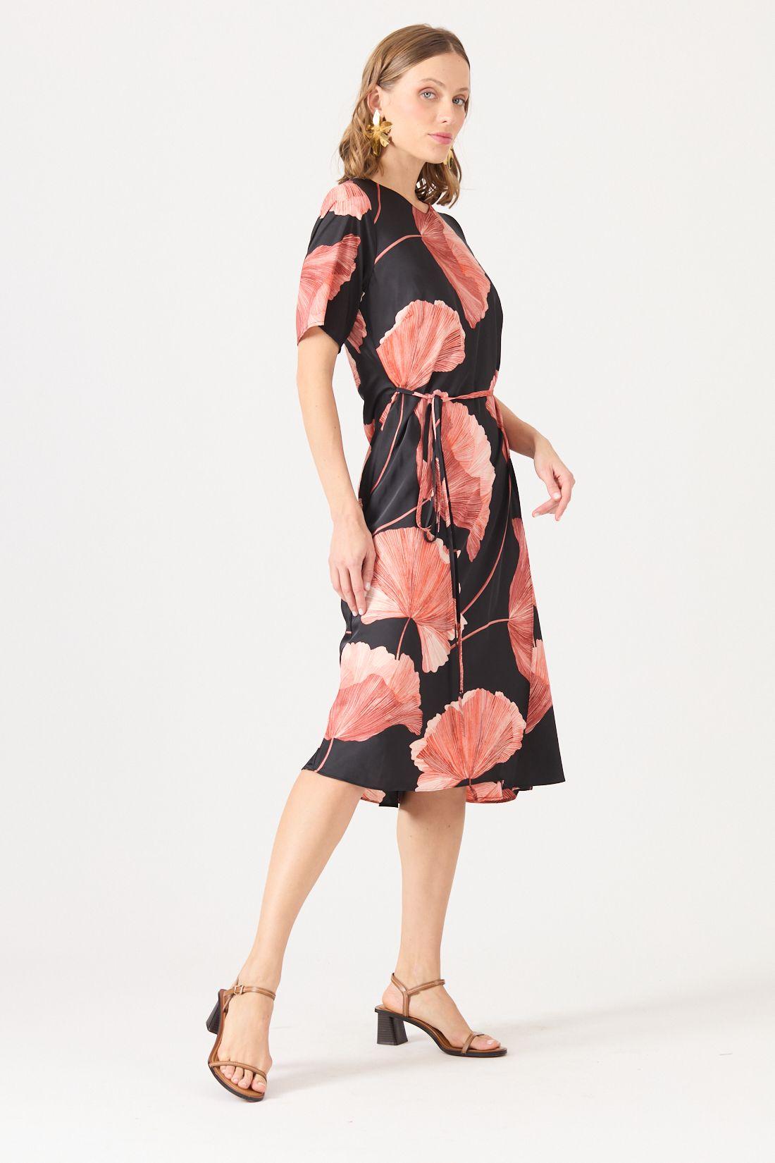 Vestido Estamplado Negro Cod 0702326-2