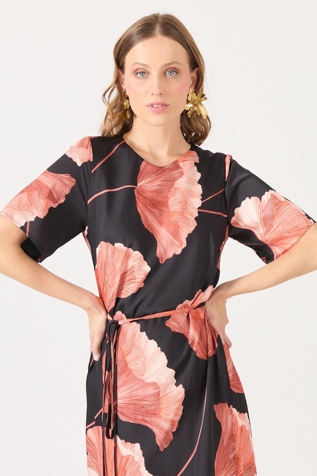 Vestido Estamplado Negro Cod 0702326-3