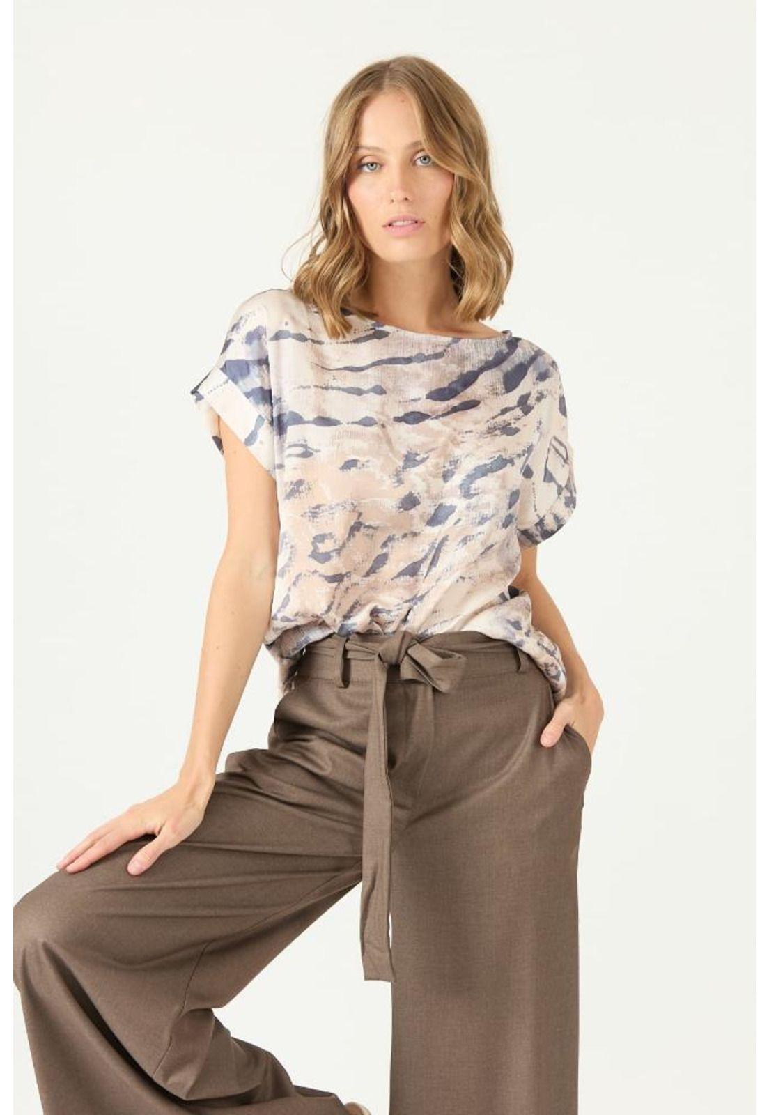 Blusa beige estampada PRIVILEGE 2392-0