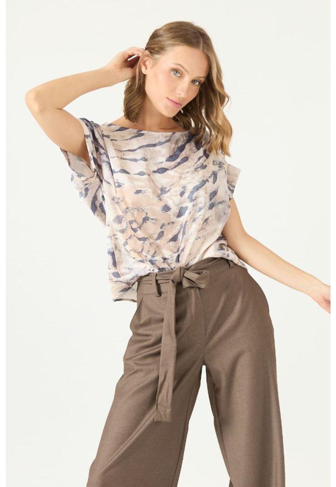 Blusa beige estampada PRIVILEGE 2392-1