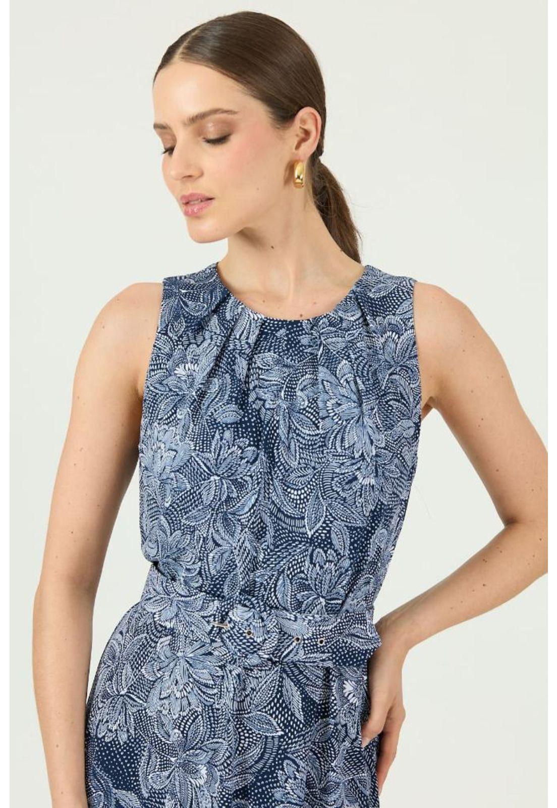 Vestido azul marino estampado PRIVILEGE 1406-1
