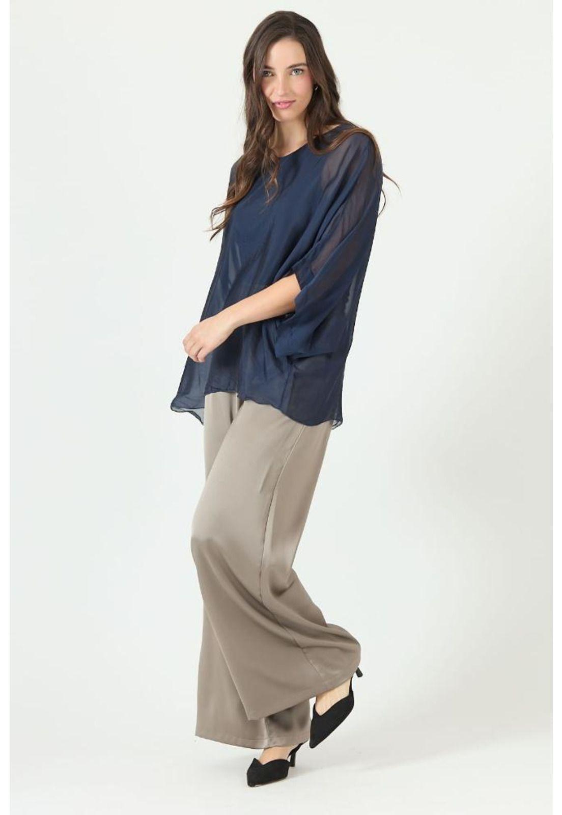 Blusa con seda azul PRIVILEGE 2375-0