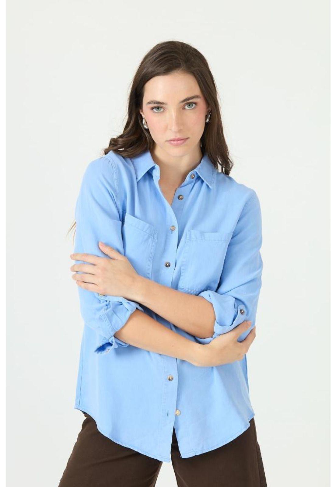 Blusa de lyocell celeste PRIVILEGE 2175-2