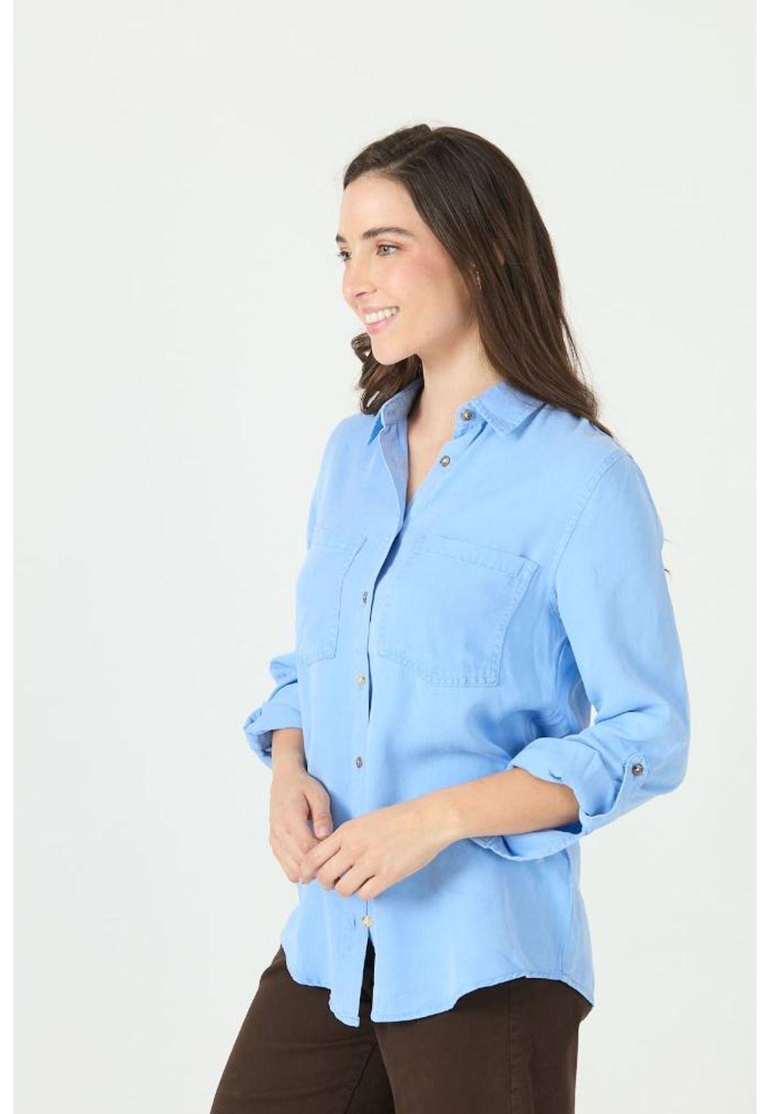 Blusa de lyocell celeste PRIVILEGE 2175-3
