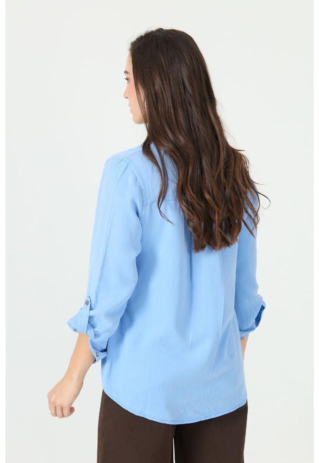 Blusa de lyocell celeste PRIVILEGE 2175-4