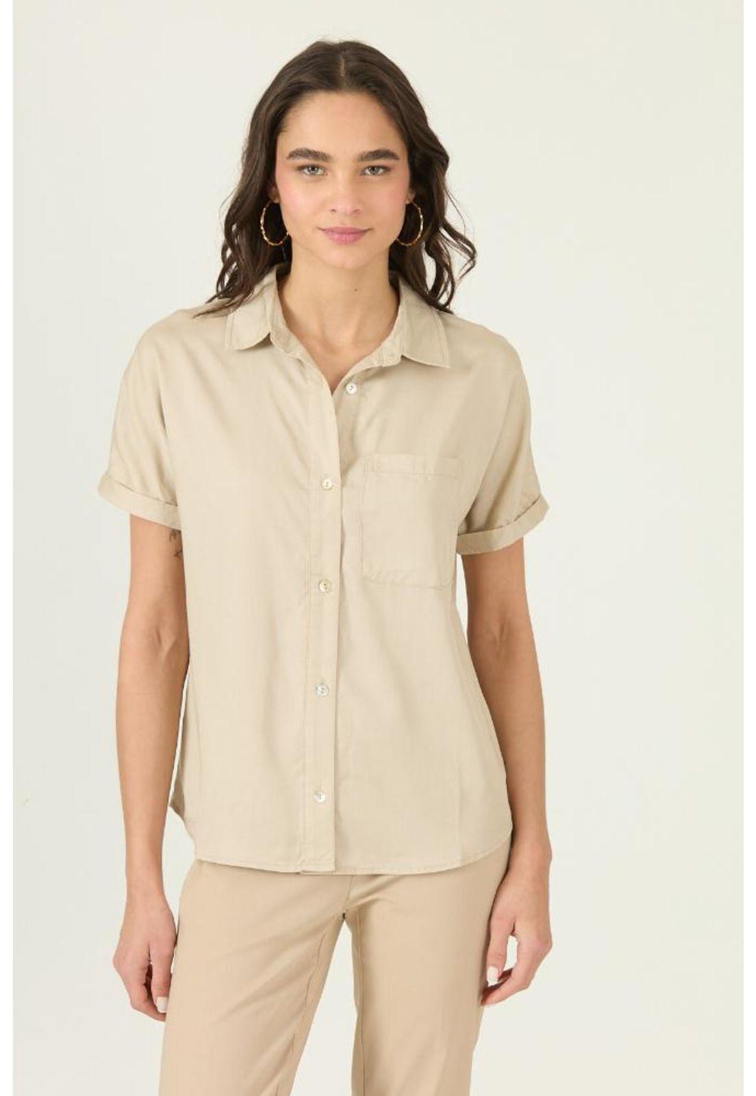 Blusa de lyocell beige PRIVILEGE 2912-1