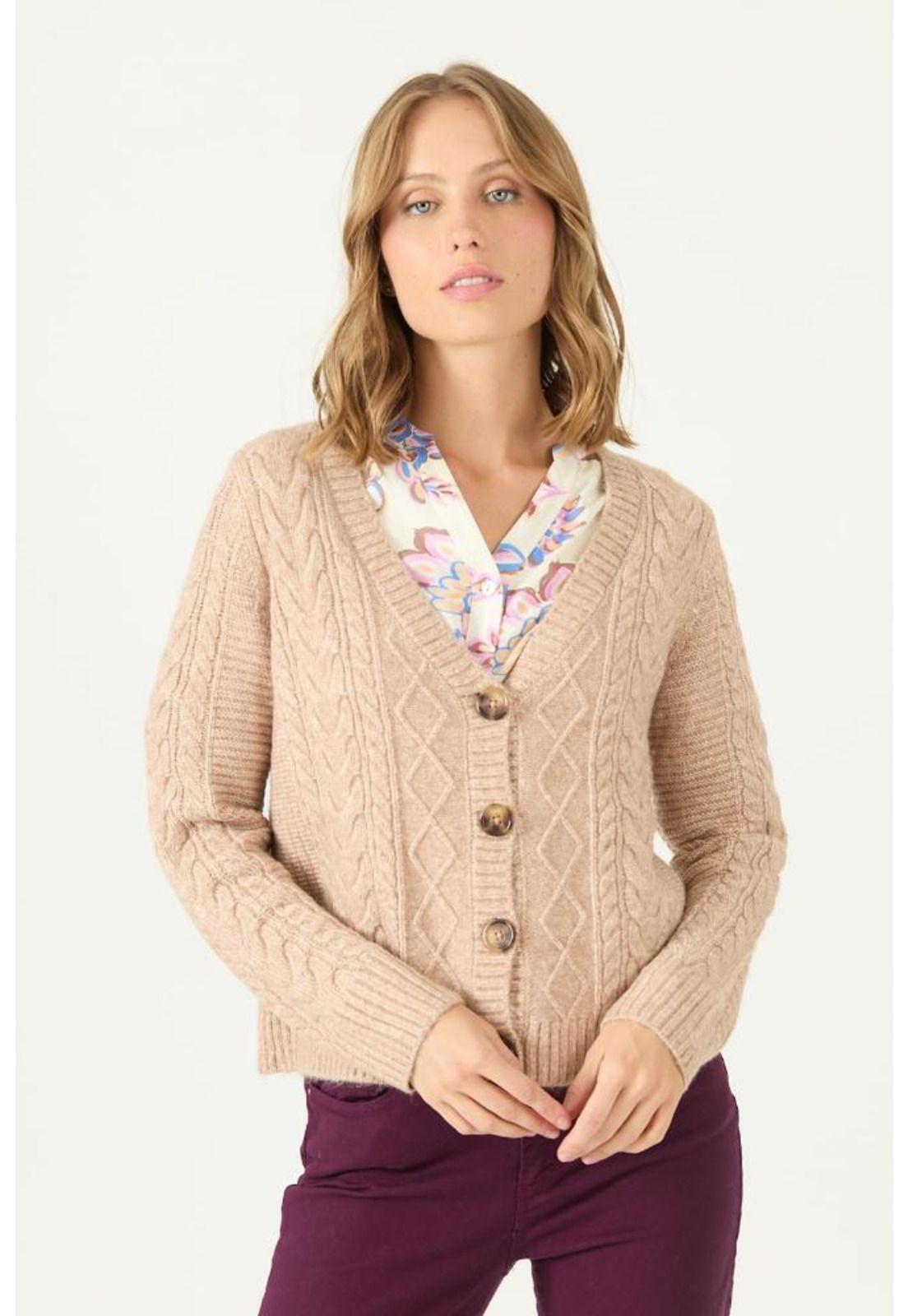 Cardigan caramelo trenzado PRIVILEGE 2216-2