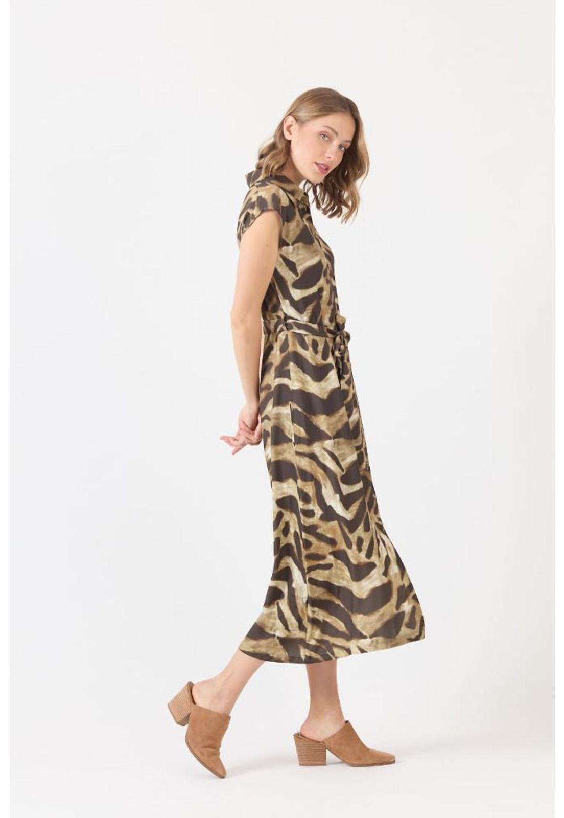 Vestido cafe estampado PRIVILEGE 1157-1