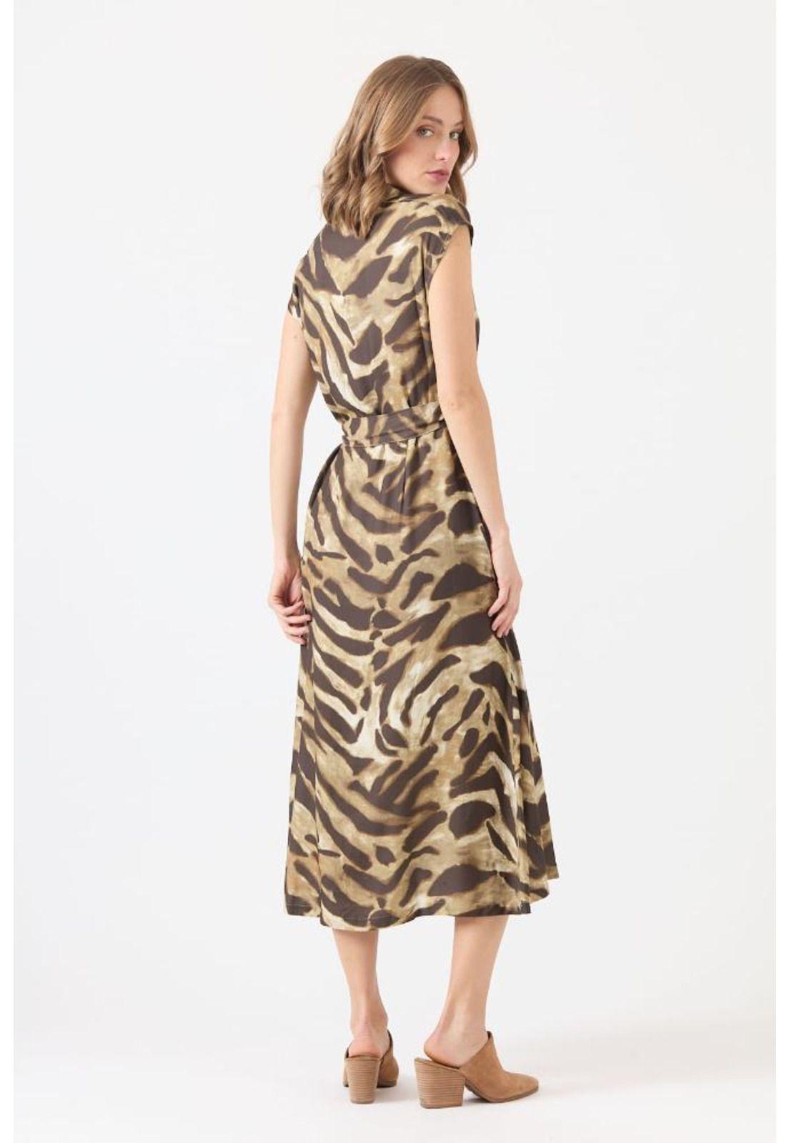 Vestido cafe estampado PRIVILEGE 1157-2