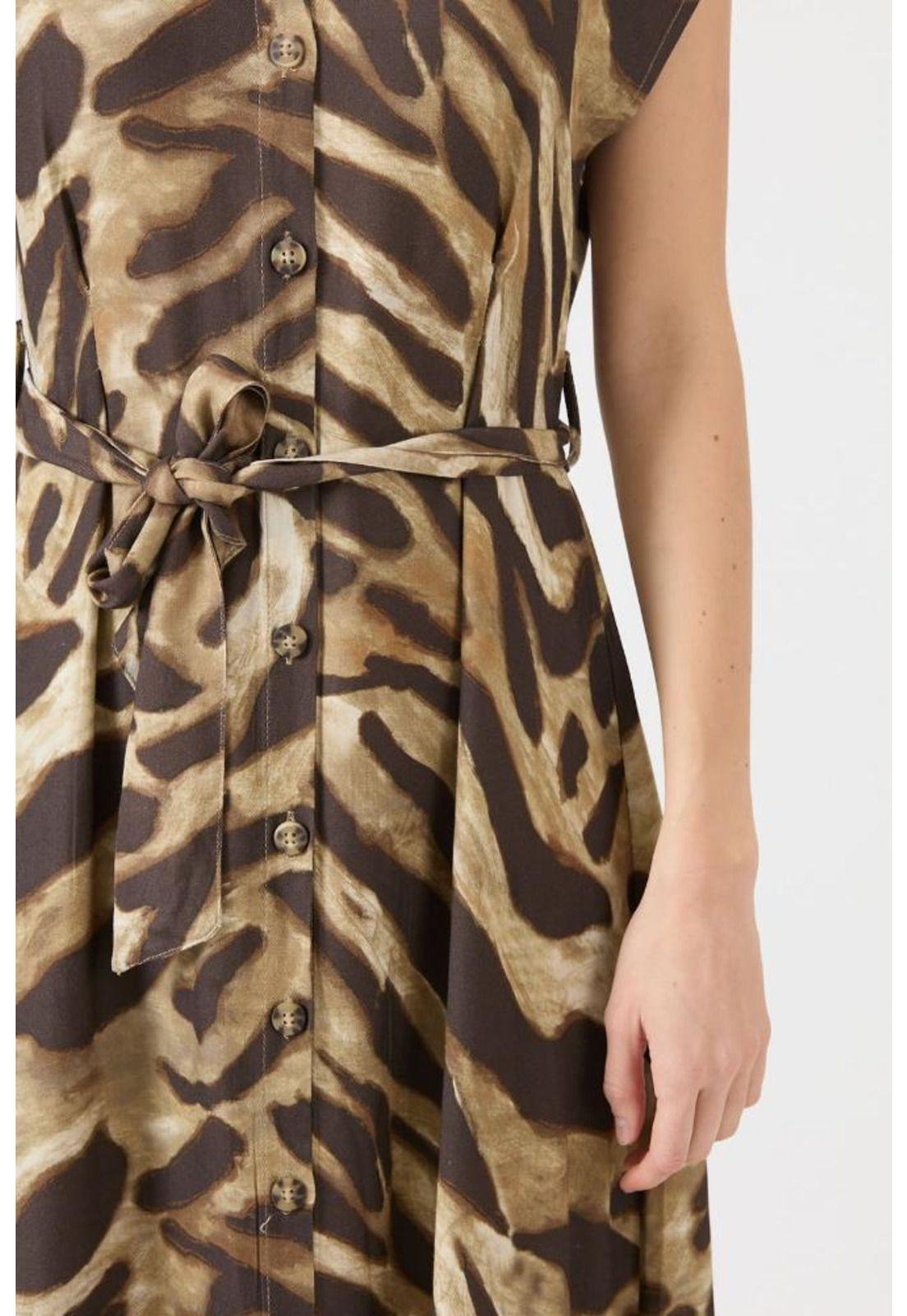 Vestido cafe estampado PRIVILEGE 1157-4