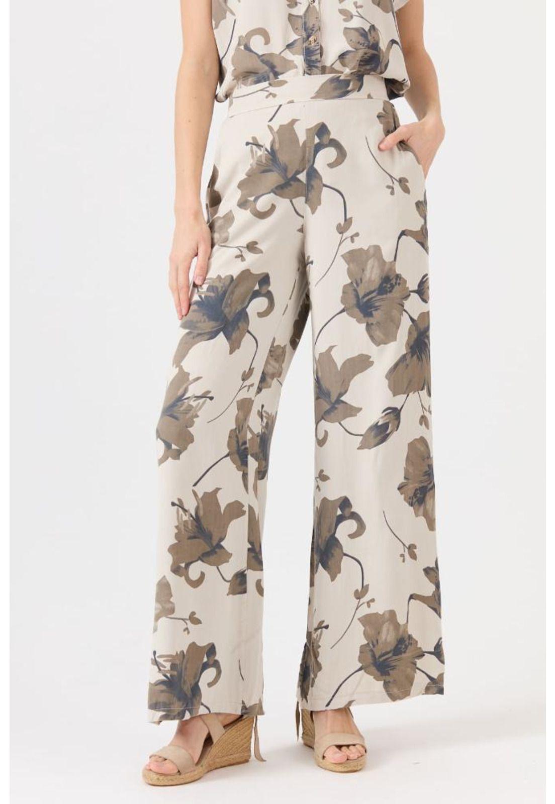 Pantalon wide leg beige estampado PRIVILEGE 1487-2