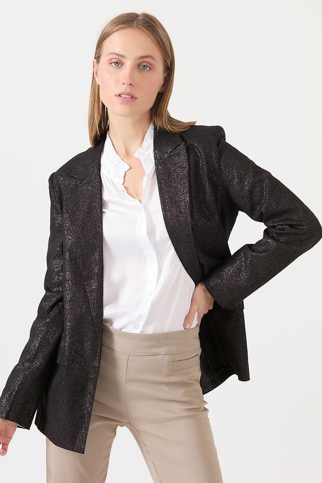 Blazer con lino negro 1271-1