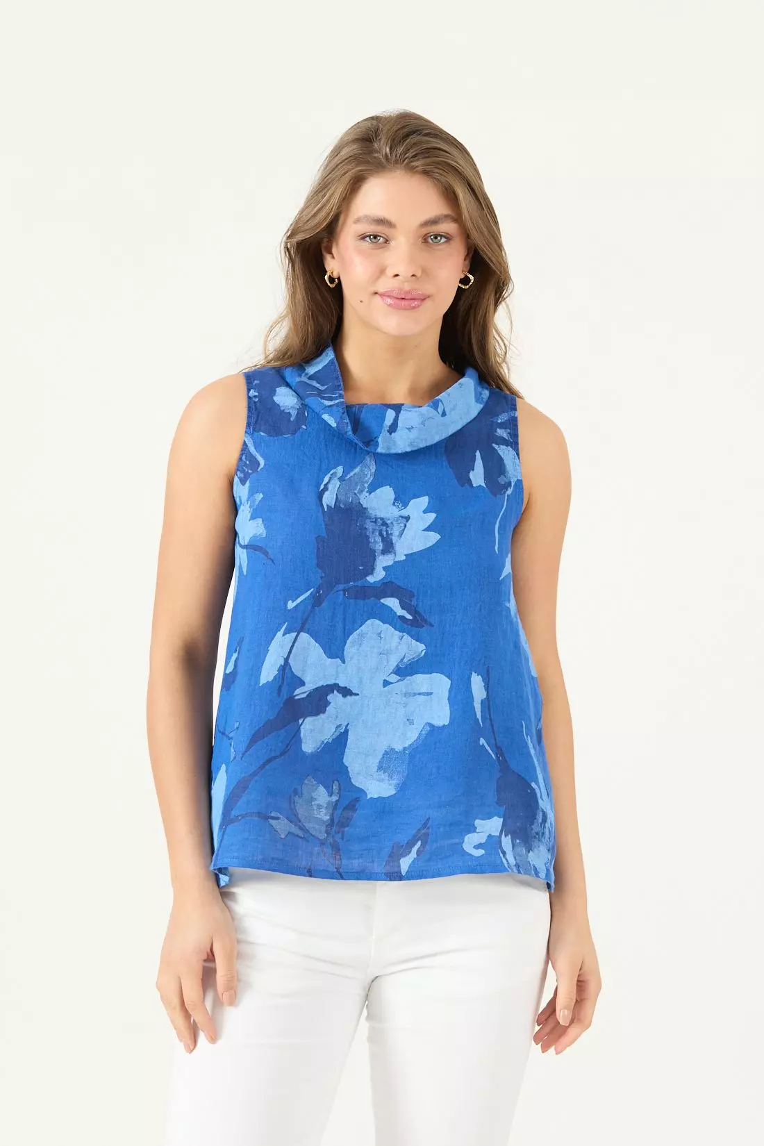 Blusa De Lino Estampada Azulina Cod 4517955-3