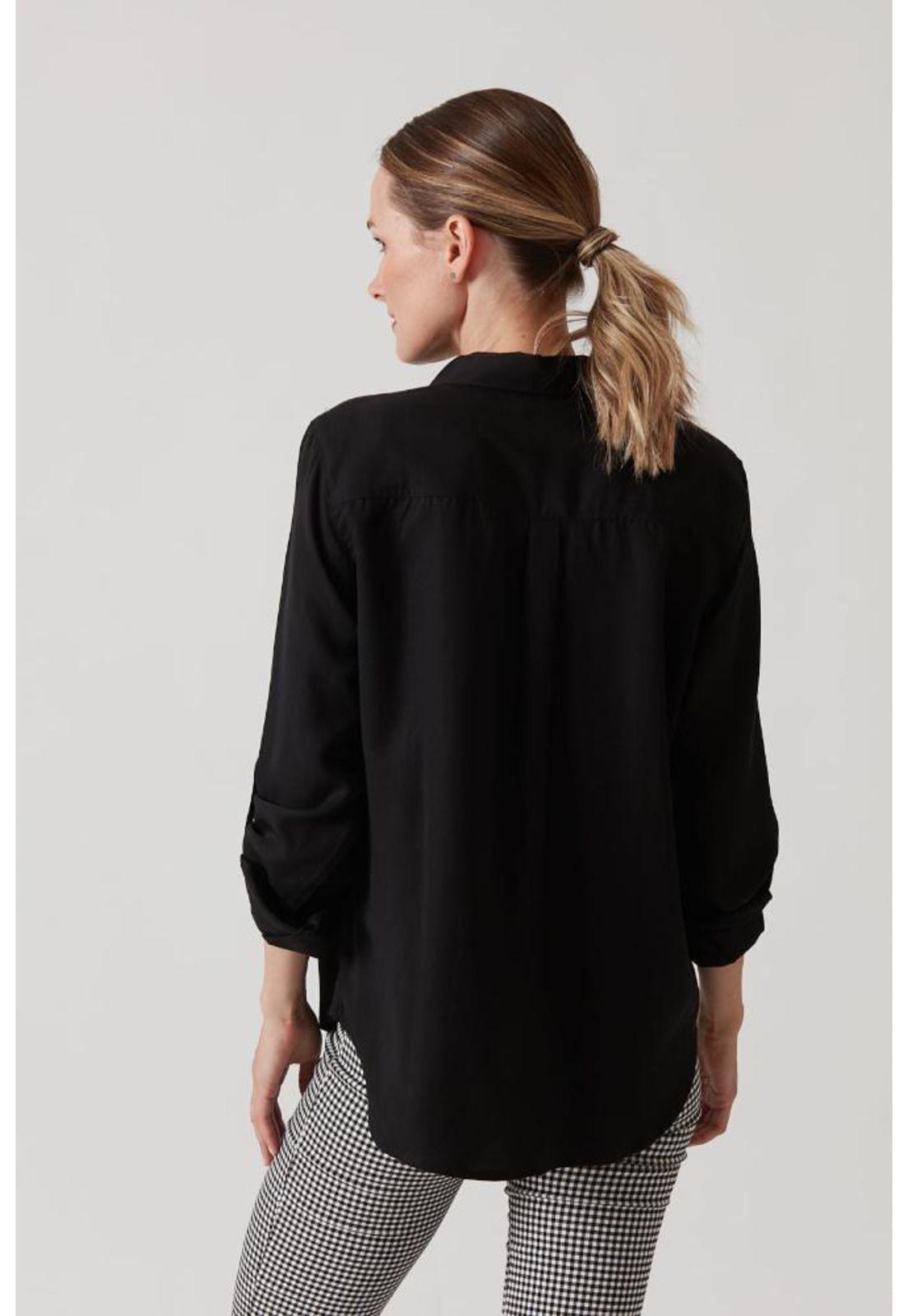 Blusa de tencel negra PRIVILEGE 857-3