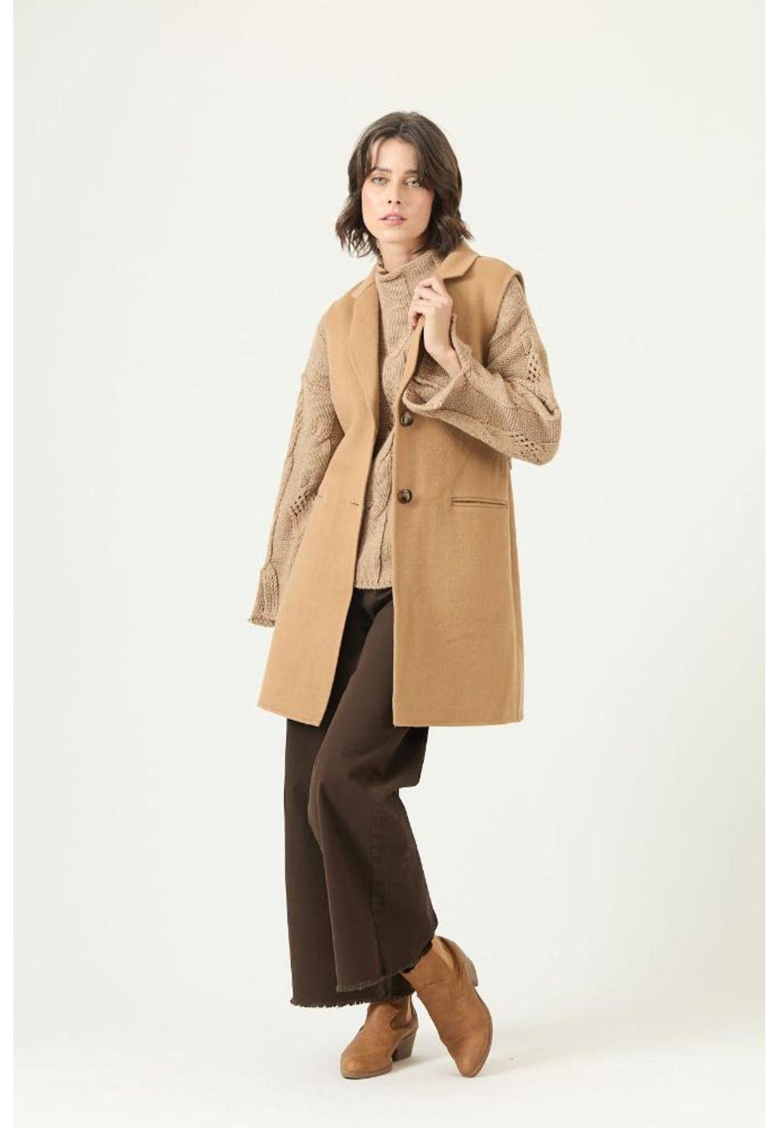 Abrigo con wool blend camel PRIVILEGE 2727-0