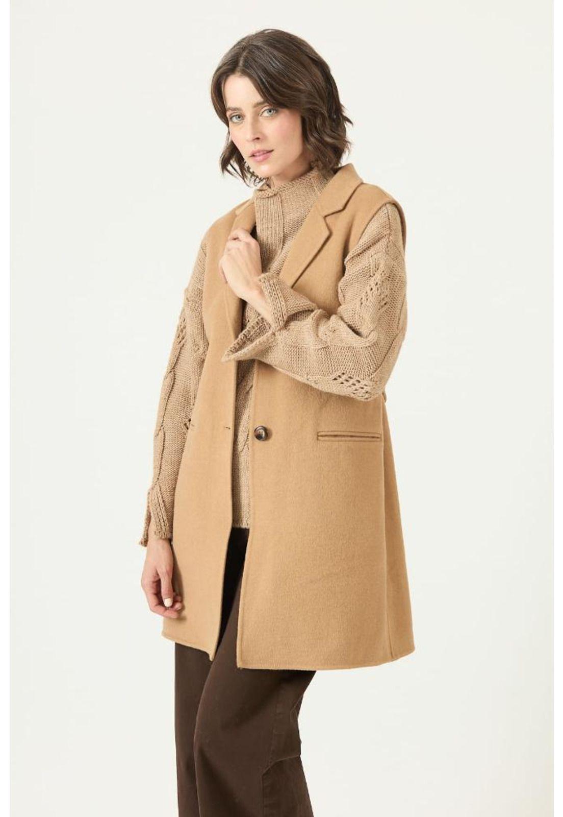 Abrigo con wool blend camel PRIVILEGE 2727-1