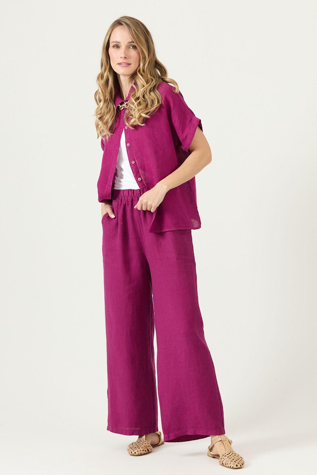 Blusa De Lino Fucsia Cod 4517905-0