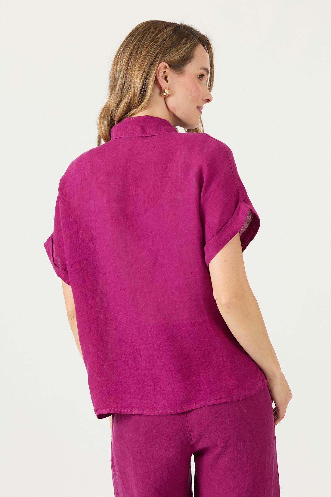 Blusa De Lino Fucsia Cod 4517905-3