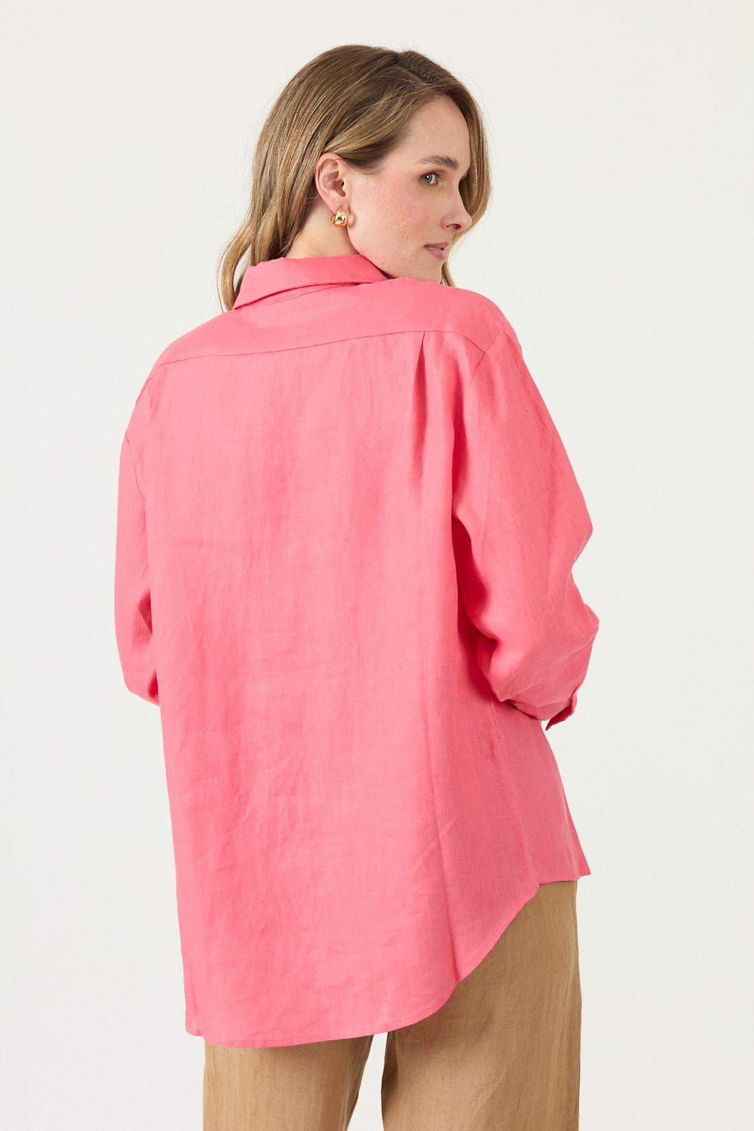 Blusa De Lino Rosa Cod 4517385-4
