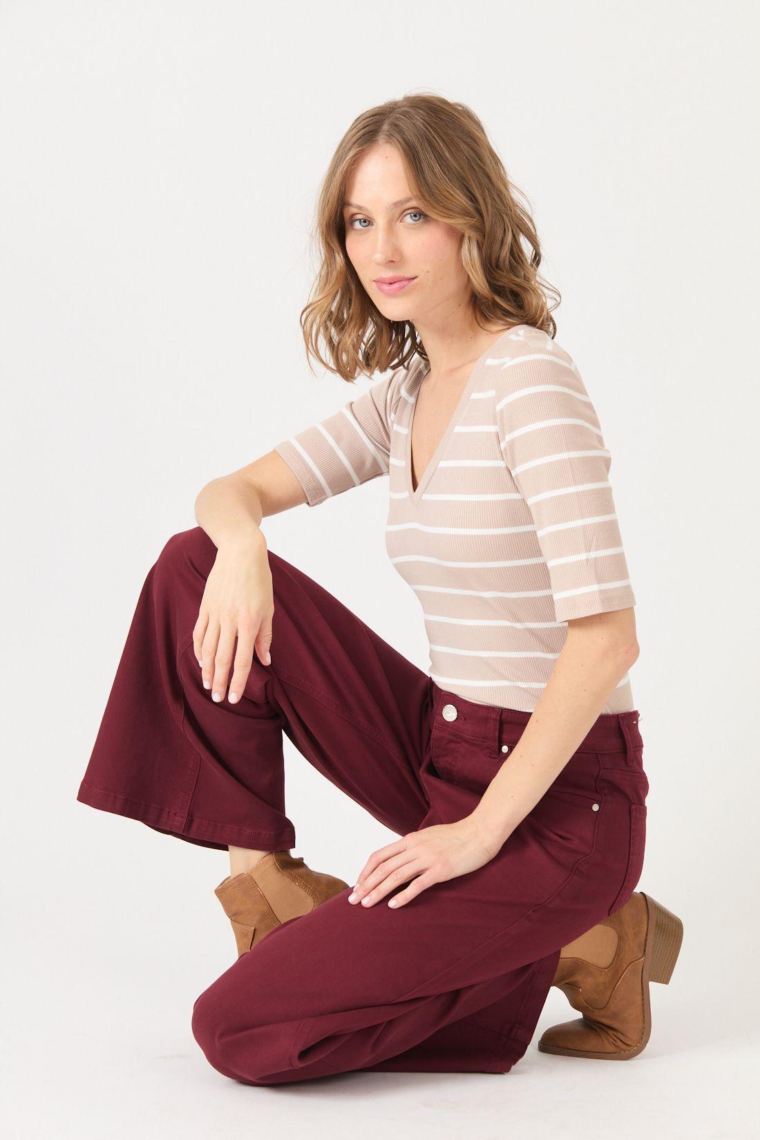 Polera Listado Beige Cod 2726046-0