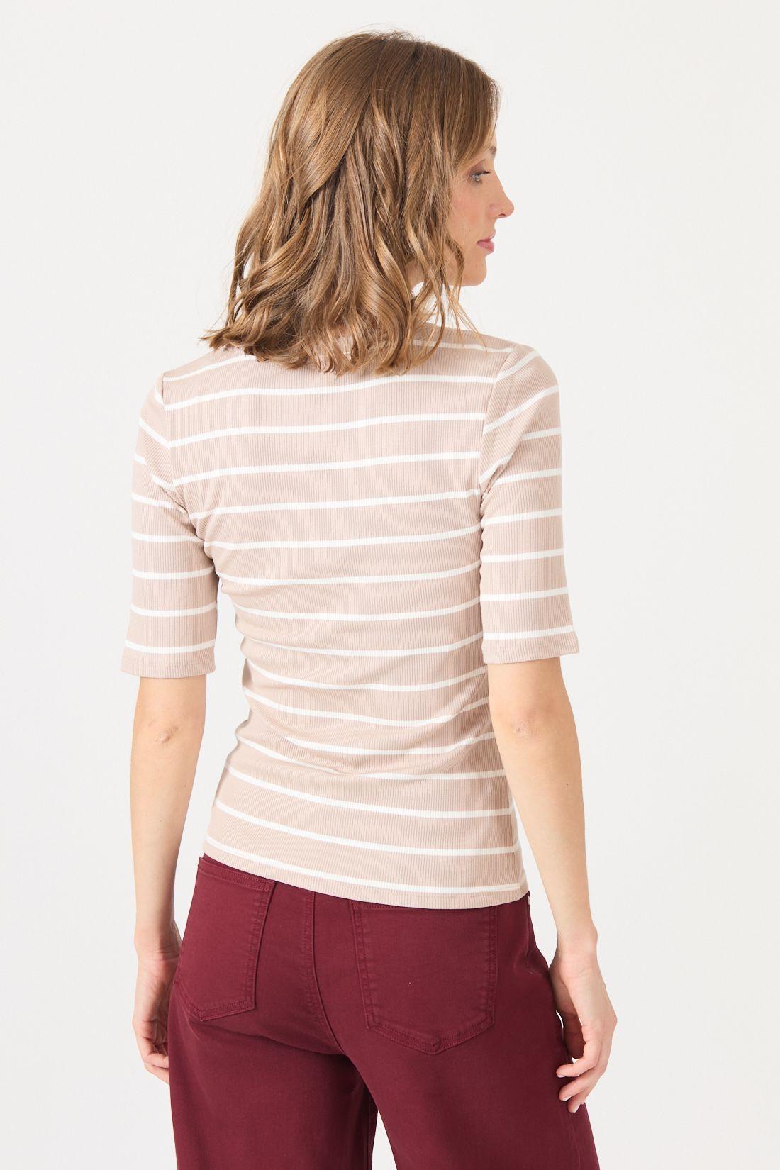 Polera Listado Beige Cod 2726046-4
